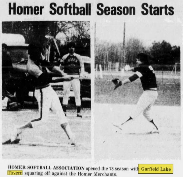 Garfield Lake Tavern - May 1978 Softball Team (newer photo)
